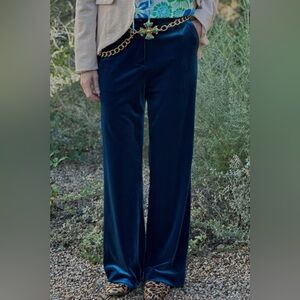 THE PORTER COLLECTIVE Citlali Teal Velvet Pants, size 1X, NWOT